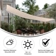 Weather Resistant 20' Rectangle Sun Shade Canopy with Included Nylon Ropes-Sand