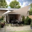 Weather Resistant 20' Rectangle Sun Shade Canopy with Included Nylon Ropes-Sand