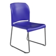 880 lb. Capacity Blue Full Back Contoured Stack Chair with Sled Base