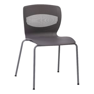 Commercial Grade 770 LB. Capacity Plastic Stack Chair with Lumbar Support-Gray