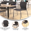 Commercial Grade 770 LB. Capacity Plastic Stack Chair with Lumbar Support-Gray
