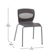 Commercial Grade 770 LB. Capacity Plastic Stack Chair with Lumbar Support-Gray