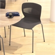 Commercial Grade 770 LB. Capacity Plastic Stack Chair with Lumbar Support-Gray