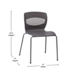 Commercial Grade 770 LB. Capacity Plastic Stack Chair with Lumbar Support-Gray