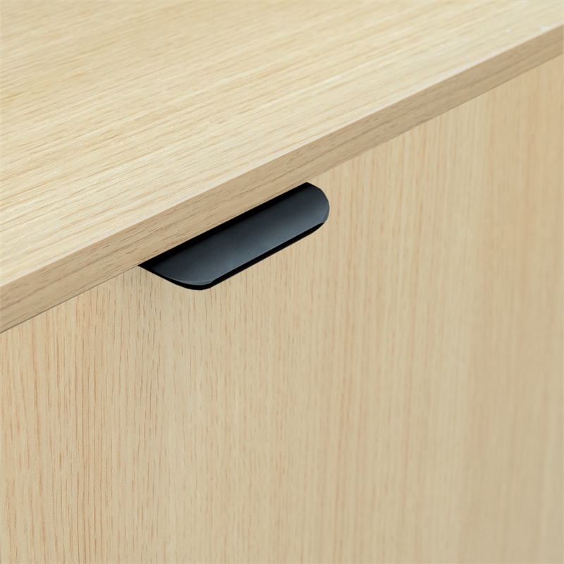 Commercial Grade 32 Gallon Wood Tray Top Trash Enclosure with Drop Hole-Oak