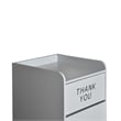 Wood Tray Top Receptacle in Gray - Commercial Grade Push Door Trash Can