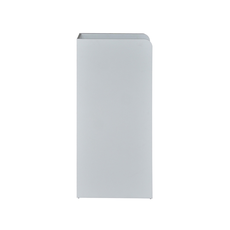 Wood Tray Top Receptacle in Gray - Commercial Grade Push Door Trash Can