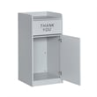 Wood Tray Top Receptacle in Gray - Commercial Grade Push Door Trash Can