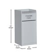 Wood Tray Top Receptacle in Gray - Commercial Grade Push Door Trash Can