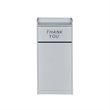 Wood Tray Top Receptacle in Gray - Commercial Grade Push Door Trash Can