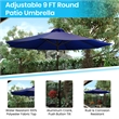Bundled Set - Navy 9 FT Round Umbrella & Universal Black Cement Waterproof Base