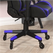 Office Gaming Chair with Roller Wheels & Reclining Back - Blue LeatherSoft