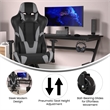 Office Gaming Chair with Roller Wheels & Reclining Back - Gray LeatherSoft