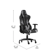 Office Gaming Chair with Roller Wheels & Reclining Back - Gray LeatherSoft