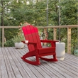 Commercial All-Weather Rocking Adirondack Chair with Swiveling Cupholder - Red
