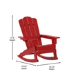 Commercial All-Weather Rocking Adirondack Chair with Swiveling Cupholder - Red