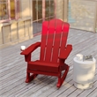 Commercial All-Weather Rocking Adirondack Chair with Swiveling Cupholder - Red
