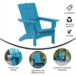 Commercial Grade All-Weather Adirondack Chair with Swiveling Cupholder - Blue