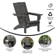 Commercial Grade All-Weather Adirondack Chair with Swiveling Cupholder - Gray