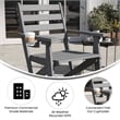 All-Weather Commercial Adirondack Dining Chair with Fold Out Cupholder - Gray