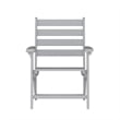All-Weather Commercial Adirondack Dining Chair with Fold Out Cupholder - Gray