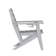 All-Weather Commercial Adirondack Dining Chair with Fold Out Cupholder - Gray