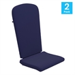 Set of 2 All-Weather High Back Adirondack Chair Cushions in Blue