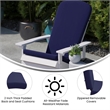 Set of 2 All-Weather High Back Adirondack Chair Cushions in Blue