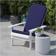 Set of 2 All-Weather High Back Adirondack Chair Cushions in Blue