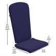 Set of 2 All-Weather High Back Adirondack Chair Cushions in Blue