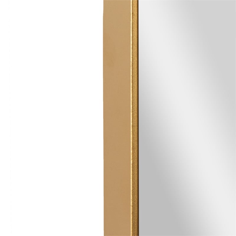 Large Rectangular Accent Mirror with 2 Inch Deep Iron Frame in Gold - 48
