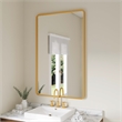 Large Rectangular Accent Mirror with 2 Inch Deep Iron Frame in Gold - 48