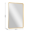 Large Rectangular Accent Mirror with 2 Inch Deep Iron Frame in Gold - 48