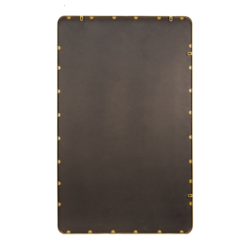 Large Rectangular Accent Mirror with 2 Inch Deep Iron Frame in Gold - 48