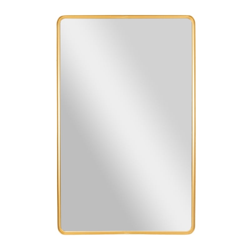 Large Rectangular Accent Mirror with 2 Inch Deep Iron Frame in Gold - 48