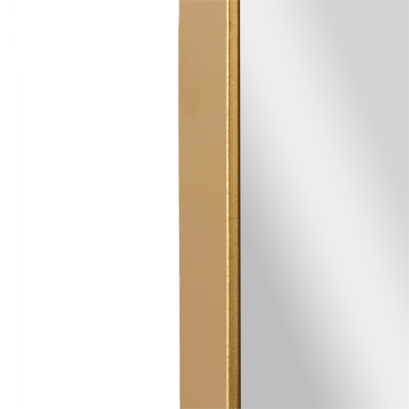 Large Rectangular Accent Mirror with 2 Inch Deep Iron Frame in Gold - 48