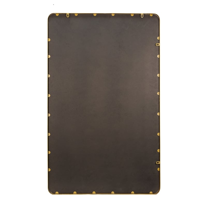 Large Rectangular Accent Mirror with 2 Inch Deep Iron Frame in Gold - 48