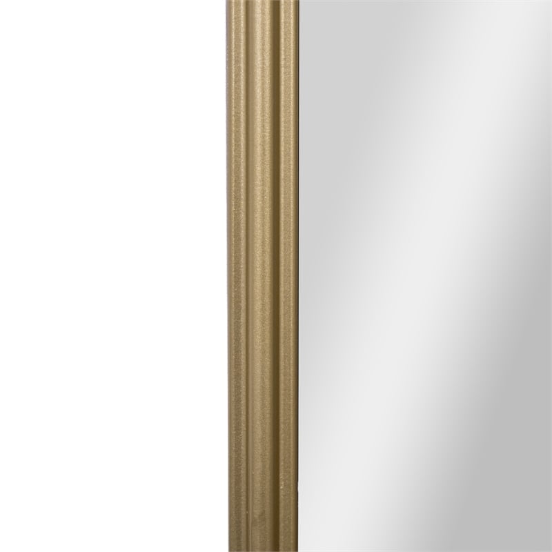 Arched Wall Mirror with Metal Frame with Baroque Detail in Gold - 29