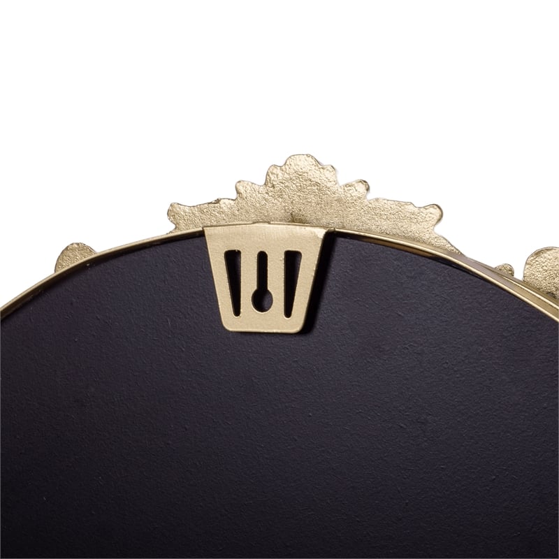 Arched Wall Mirror with Metal Frame with Baroque Detail in Gold - 29