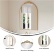 Arched Wall Mirror with Metal Frame with Baroque Detail in Gold - 29