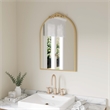 Arched Wall Mirror with Metal Frame with Baroque Detail in Gold - 29