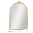 Arched Wall Mirror with Metal Frame with Baroque Detail in Gold - 29