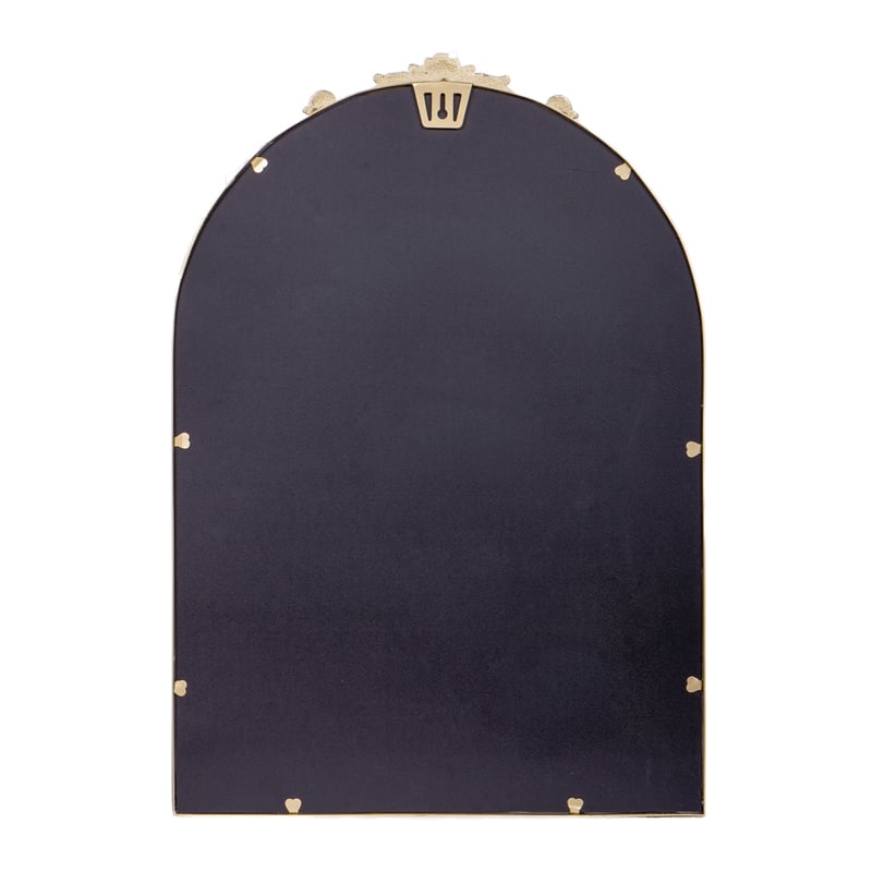 Arched Wall Mirror with Metal Frame with Baroque Detail in Gold - 29