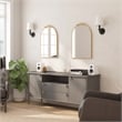 Arched Wall Mirror with Metal Frame with Baroque Detail in Gold - 29