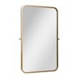 Metal Pivot Wall Mirror with Tilt Feature Slim Style Frame in Gold - 35
