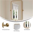 Metal Pivot Wall Mirror with Tilt Feature Slim Style Frame in Gold - 35