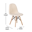 Armless Off White Faux Shearling Accent Chair with Modern Wood Legs