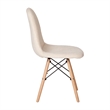 Armless Off White Faux Shearling Accent Chair with Modern Wood Legs