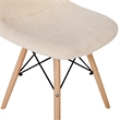 Armless Off White Faux Shearling Accent Chair with Modern Wood Legs