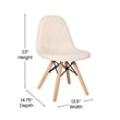 Kids Armless Off White Faux Shearling Chair with Beechwood Legs